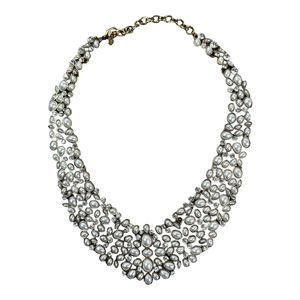 BaubleBar Silver Pearl Cluster Necklace